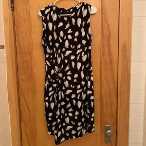 Hugo Boss Ruched Jersey Dress Asymmetrical Hem